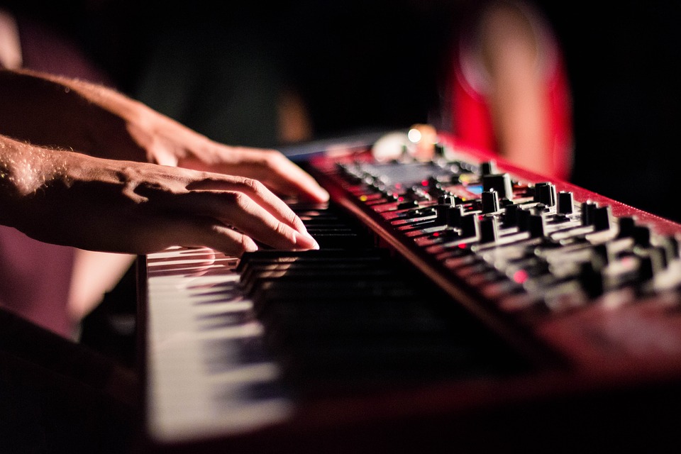 A synthesizer being played