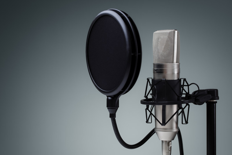 Condenser microphone with pop filter