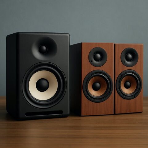 Illustration for Audio Answers: What’s the difference between studio monitors and regular speakers?