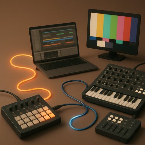 Illustration for Audio Answers: How does MIDI keep music, lights, and visuals in sync?